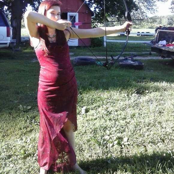 💋❤❤sale❤❤♦️Beautiful ♦️Red Dress high low - Picture 8 of 8